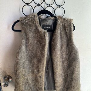 Faux Fur sweater vest; Back to school
